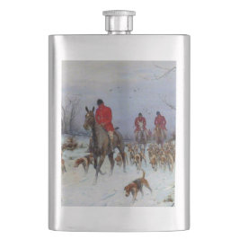 Rävjakt Jägare och hundar återvänder hem  Fickplunta