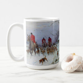 Rävjakt Jägare och hundar återvänder hem Kaffemugg