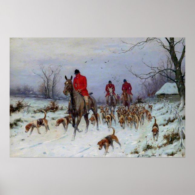 Rävjakt Jägare och hundar återvänder hem  Poster (Framsidan)