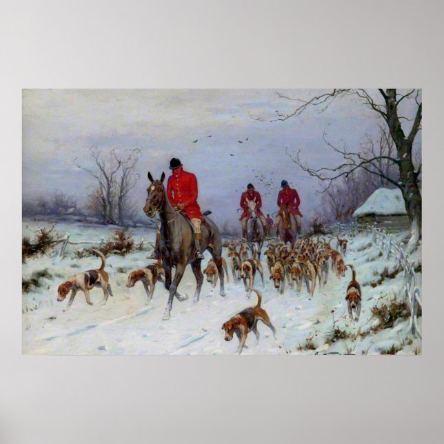 Rävjakt Jägare och hundar återvänder hem Poster (Framsidan)
