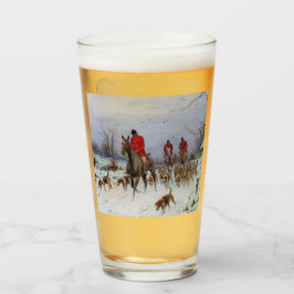 Rävjakt Jägare och hundar på hemväg Glaskopp