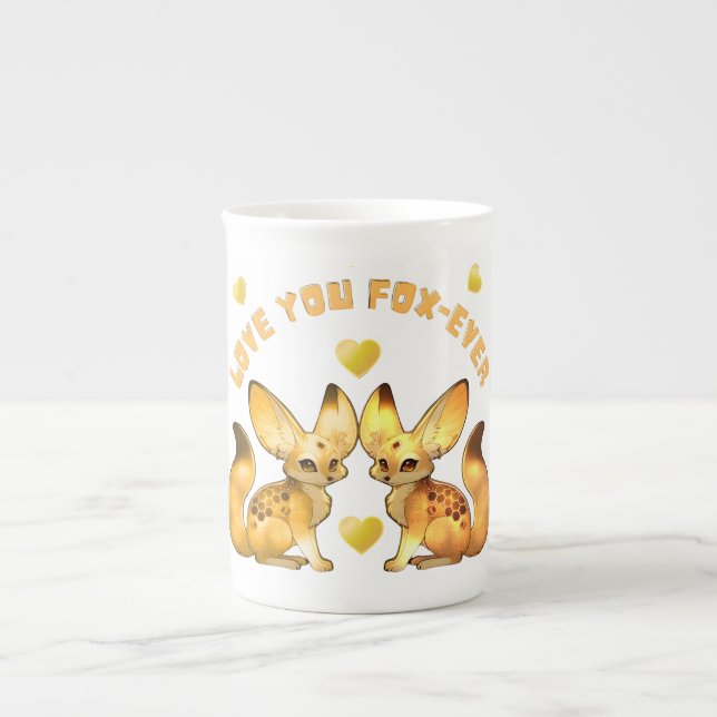 Rävpar Valentin Konst Benporslin Mugg (Framsidan)