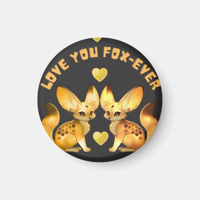 Rävpar Valentin Konst Magnet (Framsidan)