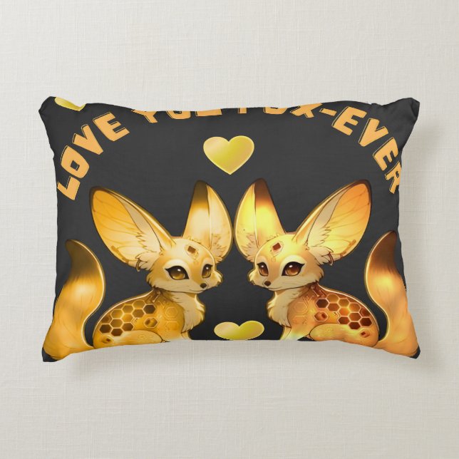 Rävpar Valentin Konst Prydnadskudde (Framsidan)