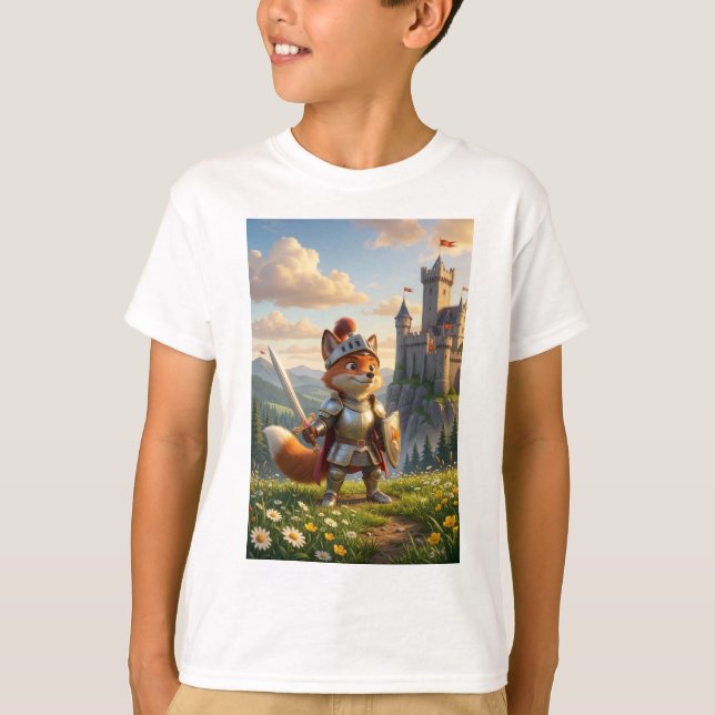 Rävriddare Barn Tecknad T-Shirt (Framsida)