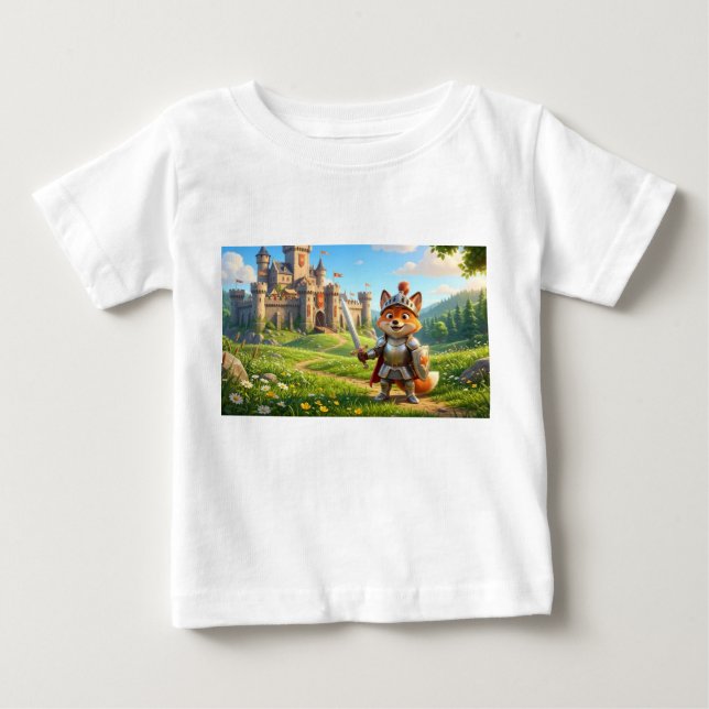 Rävriddare slott barn tecknad t-shirt (Framsida)