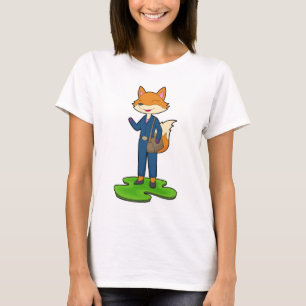Rävsekreterarväska kontor t shirt