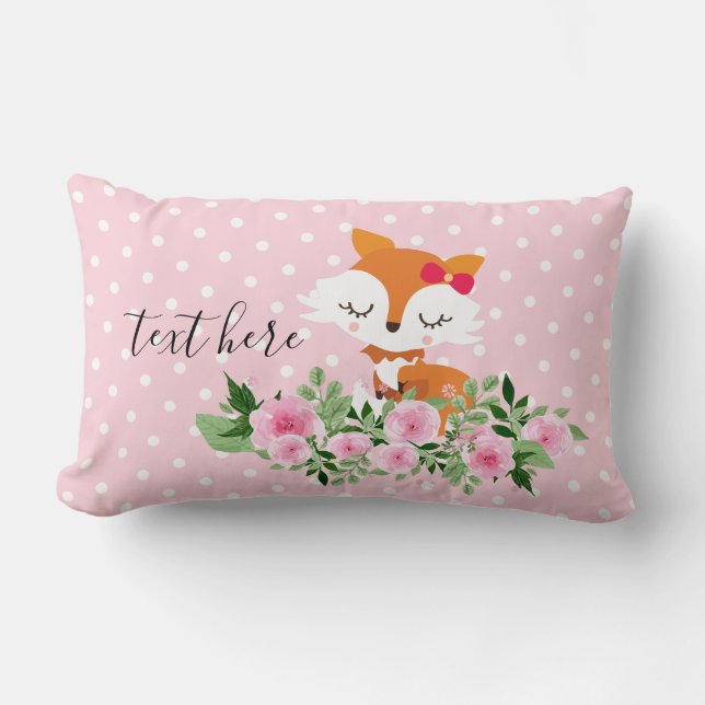 rävskog, söt lumbarkudde (Framsida)