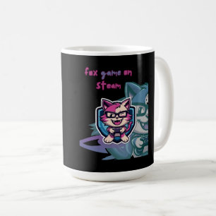 rävspel på ånga kaffemugg