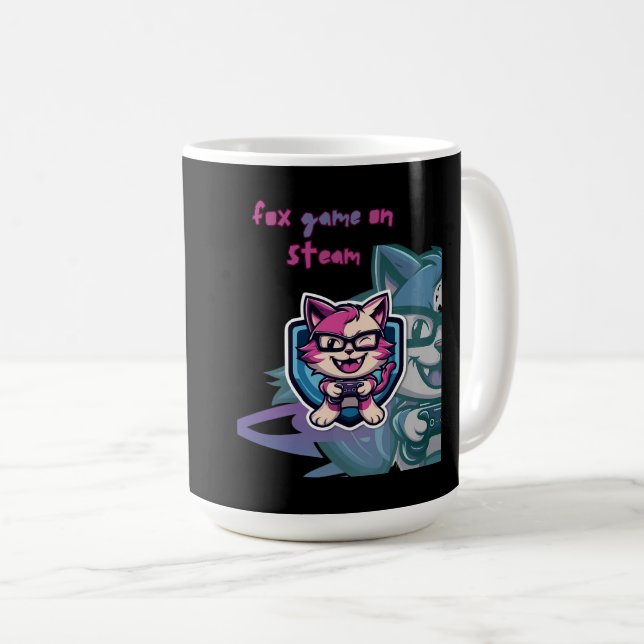 rävspel på ånga kaffemugg (Framsida höger)