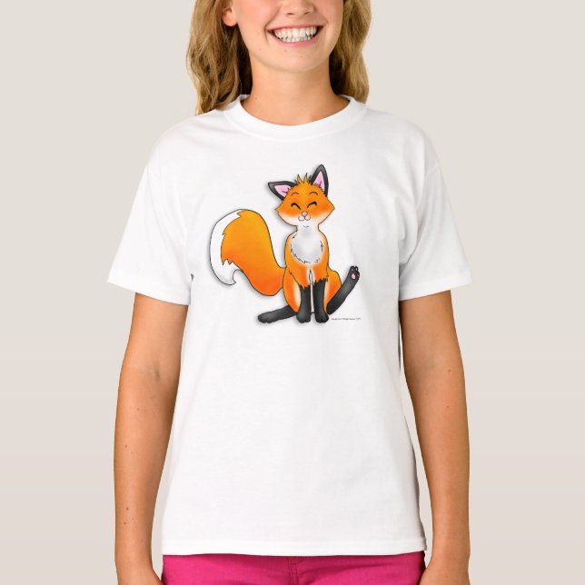 Rävtshirt för flickor tee shirt (Framsida)