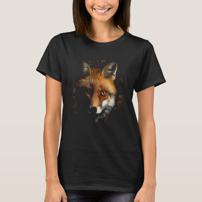 Rävvägg Djur Räv T Shirt (Framsida)
