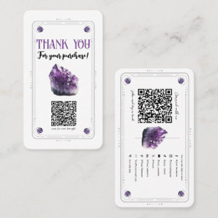 Raw Ametyst Lila Crystal Social Media QR-kod Visitkort