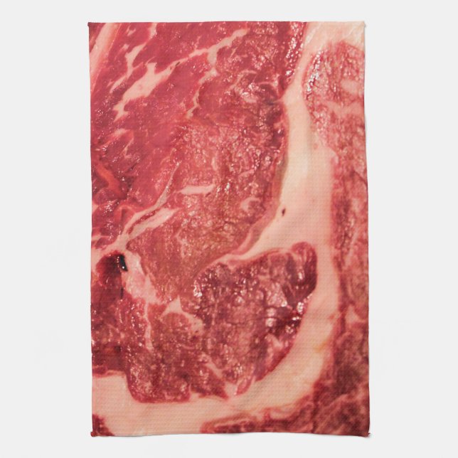 Raw Kött Ribeye Steak Kökshandduk (Vertikal)