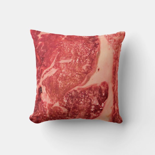 Raw Kött Ribeye Steak Kudde (Framsida)