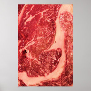 Raw Kött Ribeye Steak Poster