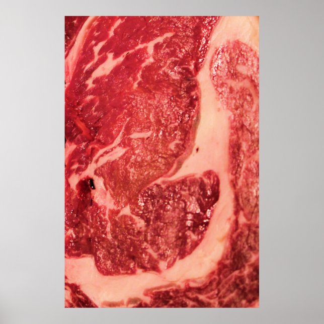 Raw Kött Ribeye Steak Poster (Framsidan)