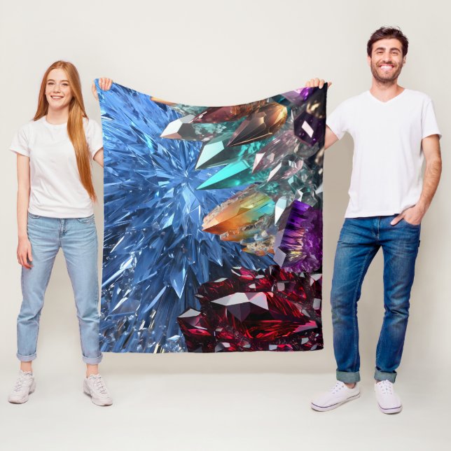 Raw Sten Jewel Gemstones Crystals Fleecefilt (På plats)