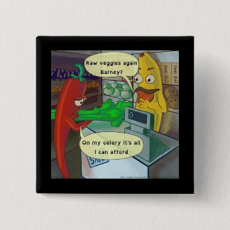 Raw Vegan Veggie Shopping Funny Button Knapp