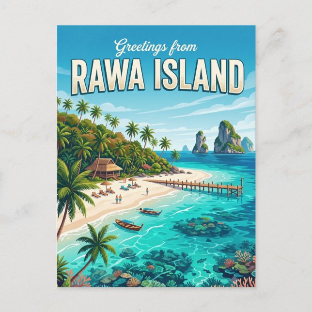 Rawa Island Malaysia Vykort (Framsida)