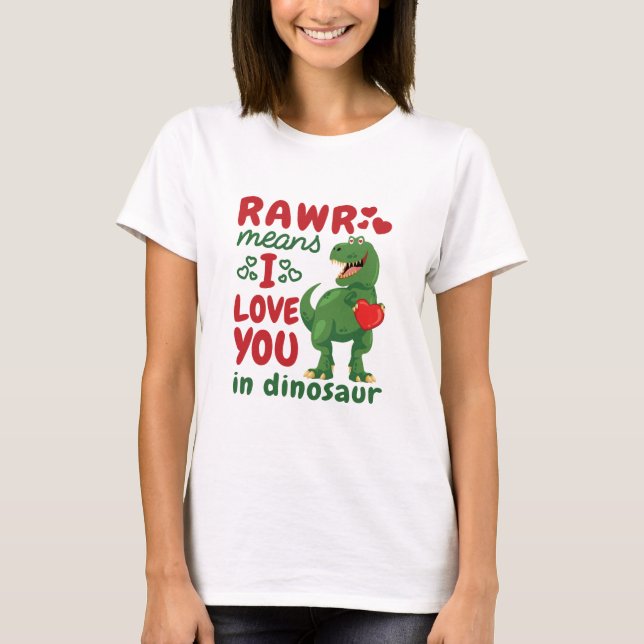 Rawer Elak I Kärlek dig i Dinosaur T Shirt (Framsida)