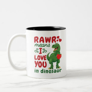 Rawer Elak I Kärlek dig i Dinosaur Två-Tonad Mugg