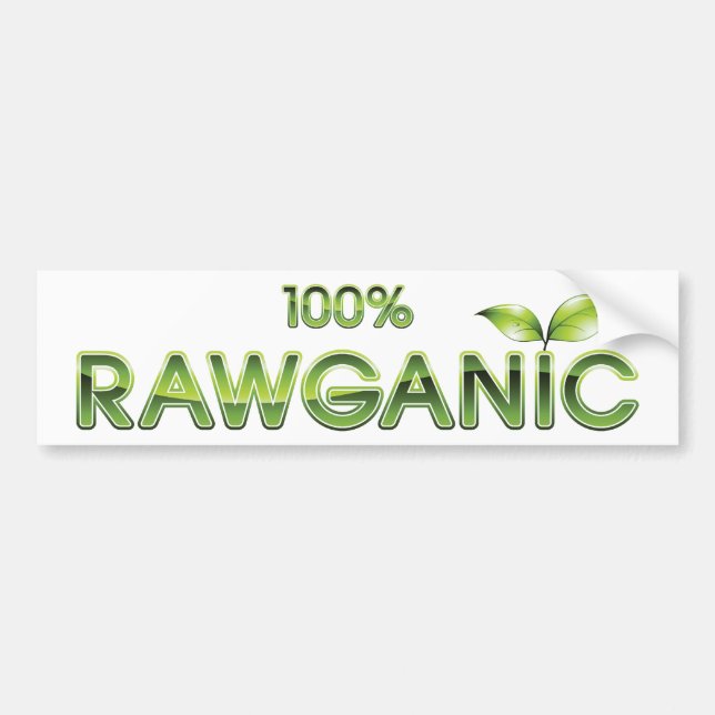 Rawganic råkost 100% bildekal (Framsidan)
