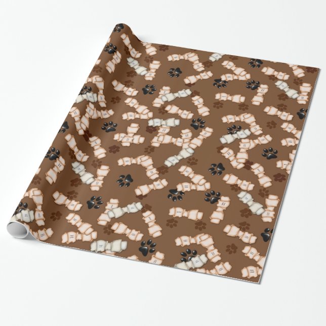 Rawhide Hund Bones-GIFT WRAPPING PAPPER Presentpapper (Utrullad)