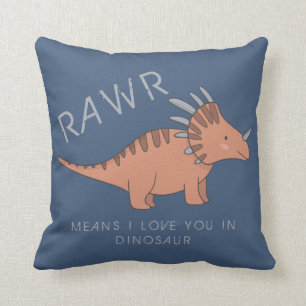 Rawi Elak i Kärlek dig i Dinosaur Boys Blue Kudde