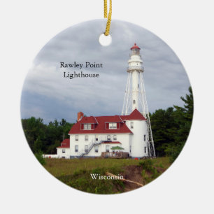Rawley Point Lighthouse-prydnad Julgransprydnad Keramik