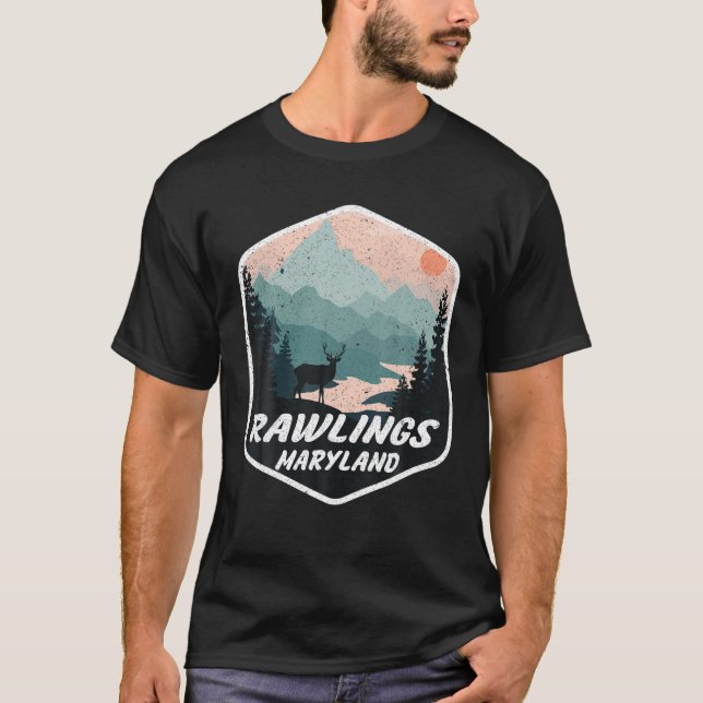 Rawlings Maryland MD Mountains Hike Hiking Souveni T Shirt (Framsida)