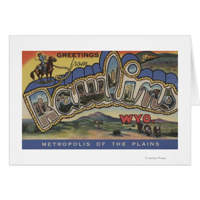 Rawlins, Wyoming - Stora Brev Scenes Hälsningskort (Framsidan Horizontal)