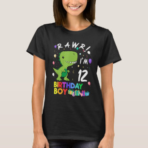 Rawr 12 Cute Dinosaur Birthday T Shirt