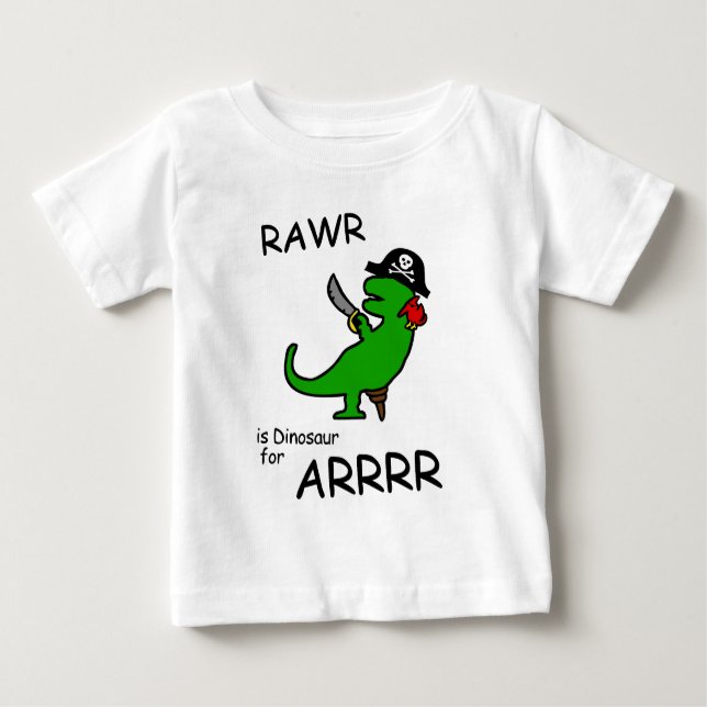 RAWR är dinosauren för ARRR (piratdinosauren) Tee Shirt (Framsida)