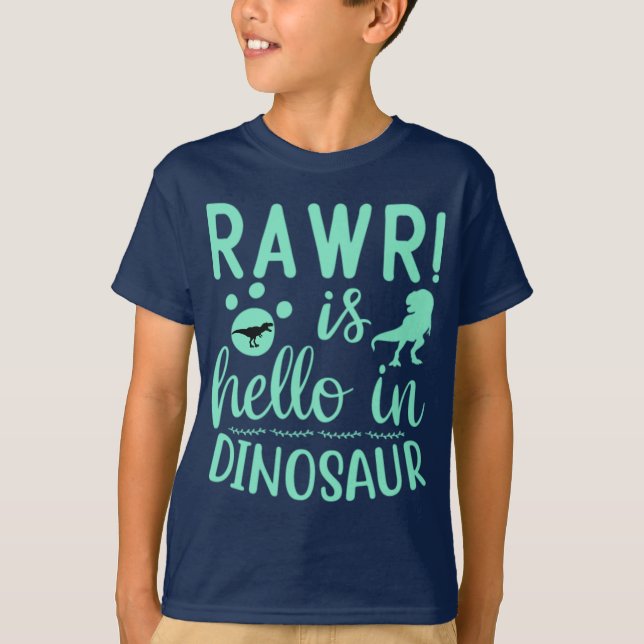 Rawr! Är Hej i Dinosaur T-Shirt (Framsida)