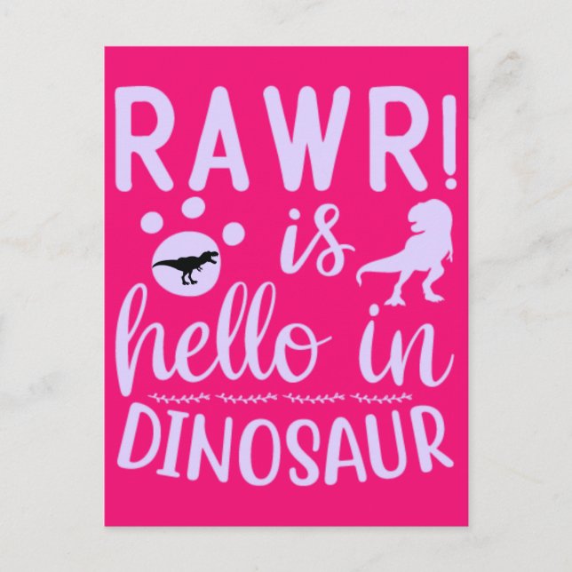 Rawr! Är Hej i Dinosaur-vykort Vykort (Framsida)
