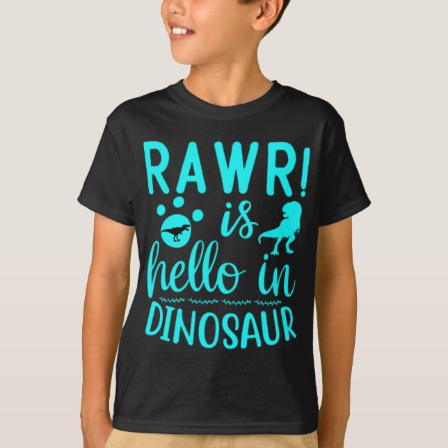 Rawr! Är Hej På Dinosaurie T-Shirt (Framsida)