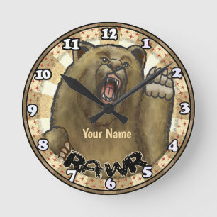 Rawr Bear-klocka Rund Klocka
