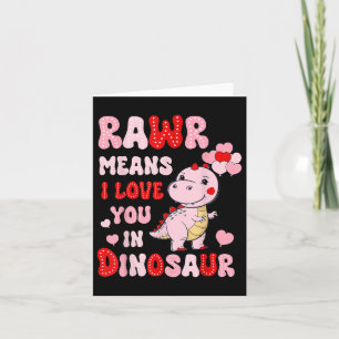 Rawr betyder att jag älskar dig i Dinosaur Heart A Kort