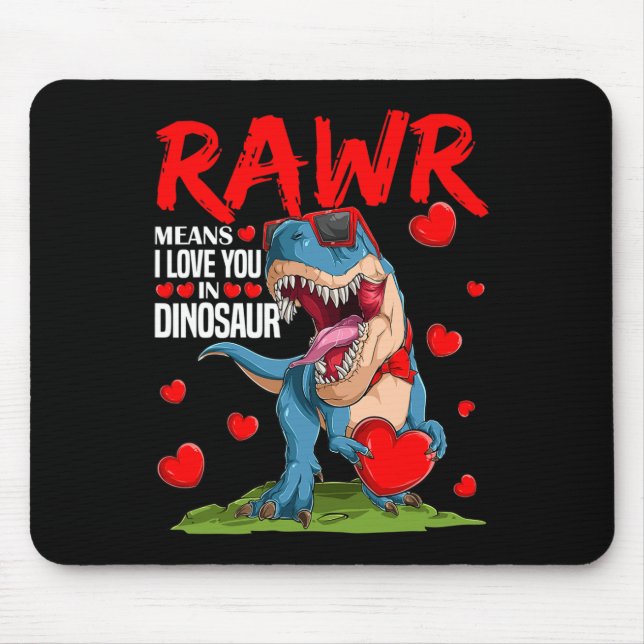 Rawr Betyder Jag älskar Dig I Dinosaurie T Rex Äls Musmatta (Framsidan)