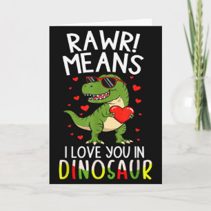 Rawr Betyder Jag älskar Dig På Dinosaurie Alla Hjä Kort