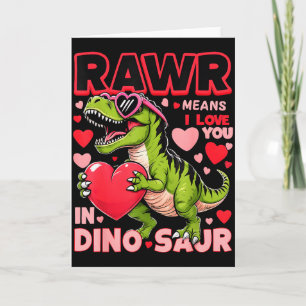 Rawr Betyder Jag älskar Dig På Dinosaurie Alla Hjä Kort