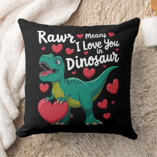 Rawr Betyder Jag älskar Dig På Dinosaurie T Rex Al Kudde
