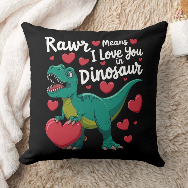 Rawr Betyder Jag älskar Dig På Dinosaurie T Rex Al Kudde (Filt)