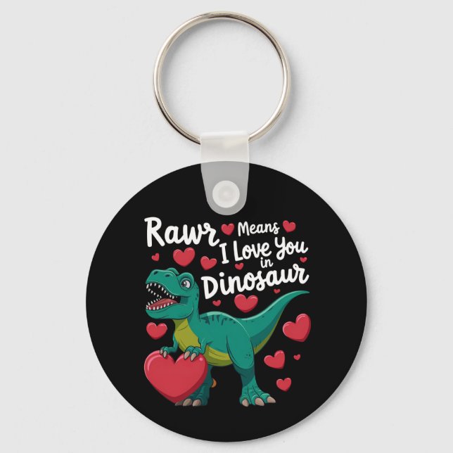 Rawr Betyder Jag älskar Dig På Dinosaurie T Rex Al Nyckelring (Framsida)