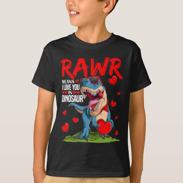 Rawr Betyder Jag älskar Dig På Dinosaurie T Rex Äl Shirt (Framsida)
