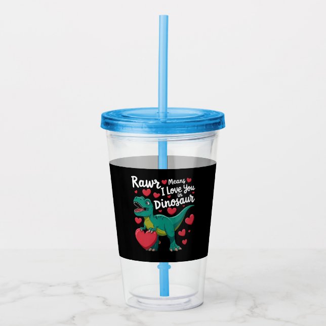 Rawr Betyder Jag älskar Dig På Dinosaurie T Rex Al Take Away Mugg (Framsida)