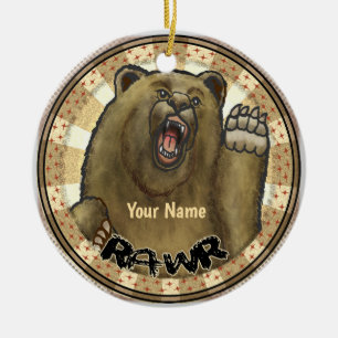 Rawr Björn Julgransprydnad Keramik