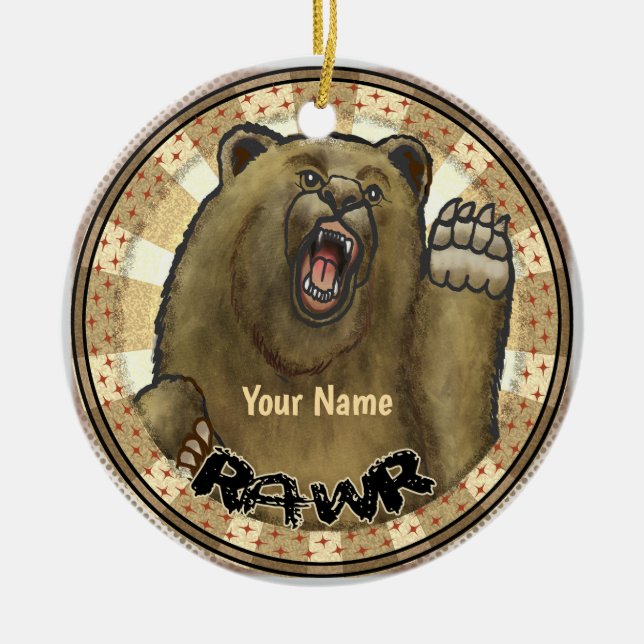 Rawr Björn  Julgransprydnad Keramik (Framsidan)