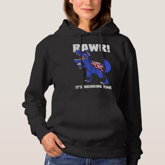 Rawr Det är drickstid Rex Dinosaur T Shirt (Framsida)